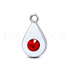Platinum Plated Alloy Glass Rhinestone Charms PALLOY-TAC0015-01G-1