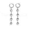 304 Stainless Steel Flat Round Earrings for Women EJEW-K281-32P-1