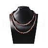 Plastic & Resin Leopard Skin Print Curved Tube Double Layer Necklaces for Women NJEW-Q038-01A-3