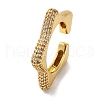 Rack Plating Star Brass Cubic Zirconia Open Cuff Rings for Women RJEW-S242-02G-C-1