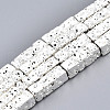 Electroplated Natural Lava Rock Beads Strands G-T114-63S-1