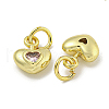 Rack Plating Brass Micro Pave Cubic Zirconia Charms KK-E114-01G-3