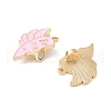 Alloy Pearl Pink and Sky Blue Enamel Split Pendants PALLOY-V006-03B-G-2
