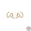 925 Sterling Silver Spiral Stud Earrings with Pearl Beaded EJEW-P231-24G-5