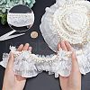  Pleated Chiffon Flower Lace Trim SRIB-NB0001-08-4