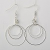 Dangle Brass Rhinestone Earrings for Girls EJEW-JE01021-1