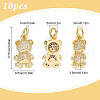 SUNNYCLUE Brass Micro Pave Clear Cubic Zirconia Pendants ZIRC-SC0001-25-2