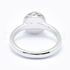 Electroplate Natural Druzy Agate Crystal Finger Rings RJEW-I054-02P-RS-3