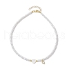 Brass Micro Pave Grade AAA Cubic Zirconia Letter Pendant Necklaces NJEW-JN04771-17-4