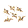 Rack Plating Brass Micro Pave Colorful Cubic Zirconia Pendants ZIRC-C040-48F-G-4