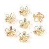 Transparent Electroplate Glass Bead Caps EGLA-N015-01C-1