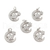 Brass Micro Pave Cubic Zirconia Pendants KK-E068-VB414-2