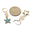 Starfish Synthetic Crackle Quartz Hoop Earrings EJEW-JE05351-3