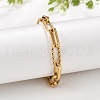 304 Stainless Steel Chain Bracelets BJEW-P351-01A-G-3