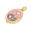 Brass Enamel Pendants KK-U068-13A-05G-2