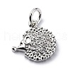 Brass Micro Pave Cubic Zirconia Charms ZIRC-F131-10P-1