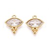 304 Stainless Steel Micro Pave Cubic Zirconia Charms STAS-N109-196G-1