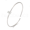 Rack Plating Brass Micro Pave Clear Cubic Zirconia Letter Open Cuff Bangles BJEW-A018-01P-R-1