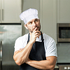 CREATCABIN 2Pcs Adjustable Polycotton Chef Hat AJEW-CN0002-25A-6