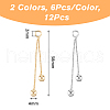 HOBBIESAY 12Pcs 2 Colors Rack Plating Brass Tassel Pendants KK-HY0003-70-2