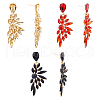 FIBLOOM 3 Pairs 3 Colors Resin Wing Dangle Stud Earrings EJEW-FI0002-17-1