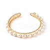 Mother's Day Jewellery Brass Cuff Bangles X-BJEW-JB06615-1