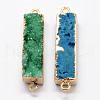 Electroplated Natural & Dyed Druzy Agate Links connectors G-N0168-019-2