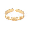 Crystal Rhinestone Oval with Square Open Cuff Ring X-RJEW-I096-20G-2