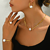 Stainless Steel Snake Bone Chain Bracelets & Earrings & Necklaces & Rings Sets RR0582-4