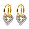 Brass Micro Pave Clear Cubic Zirconia Hoop Earrings EJEW-D322-08PG-02-4