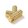 Brass Micro Pave Clear Cubic Zirconia Charms ZIRC-C009-01G-K-2
