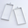 Rack Plating Alloy Rectangle Open Back Bezel Pendants X-PALLOY-S047-11B-FF-1