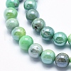 Electroplate Natural Green Grass Agate Beads Strands G-K256-07-8mm-3