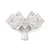 925 Sterling Silver Clear Cubic Zirconia Bowknot with Teardrop Multi-Strand Links STER-M094-01P-1