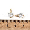 Brass Micro Pave Clear Cubic Zirconia Charms KK-B137-21G-01-3