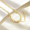 Brass Paperclip Chain Necklaces NJEW-A042-03G-4