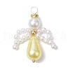 5Pcs Glass Pearl Pendants PALLOY-JF03082-3