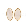 304 Stainless Steel Natural White Shell Stud Earrings EJEW-Z103-09G-4