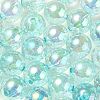 UV Plating Transparent Rainbow Iridescent Acrylic Beads TACR-D010-07D-1