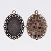 Zinc Alloy Oval Pendant Cabochon Settings PALLOY-X0012-NR-2