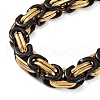 201 Stainless Steel Byzantine Chain Bracelets BJEW-B078-60GEB-2