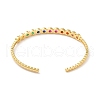 Colorful Cubic Zirconia Flat Round Open Cuff Bangle BJEW-M231-06G-3