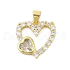 Rack Plating Brass Micro Pave Cubic Zirconia Pendants KK-Z074-48G-1