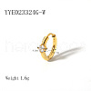 Elegant Stainless Steel Cubic Zirconia Hoop Earrings QA9597-3-1