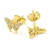 Golden Brass Micro Pave Cubic Zirconia Stud Earrings EJEW-D103-01A-G-2