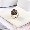 Teardrop Zinc Alloy & Rhinestone & Resin Finger Rings FS-WGCEC00-04-1