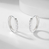 Simple S925 Sterling Silver Clear Cubic Zirconia Hoop Earrings UC0752-3