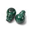 Natural Malachite 3 Hole Guru Beads G-D312-03-2