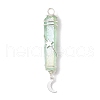 3Pcs 3 Styles Electroplated Natural Quartz Crystal Pointed Copper Wire Wrapped Pendants PALLOY-JF03767-02-3
