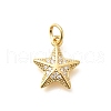 Brass Micro Pave Clear Cubic Zirconia Pendants KK-Q040-01H-G-1